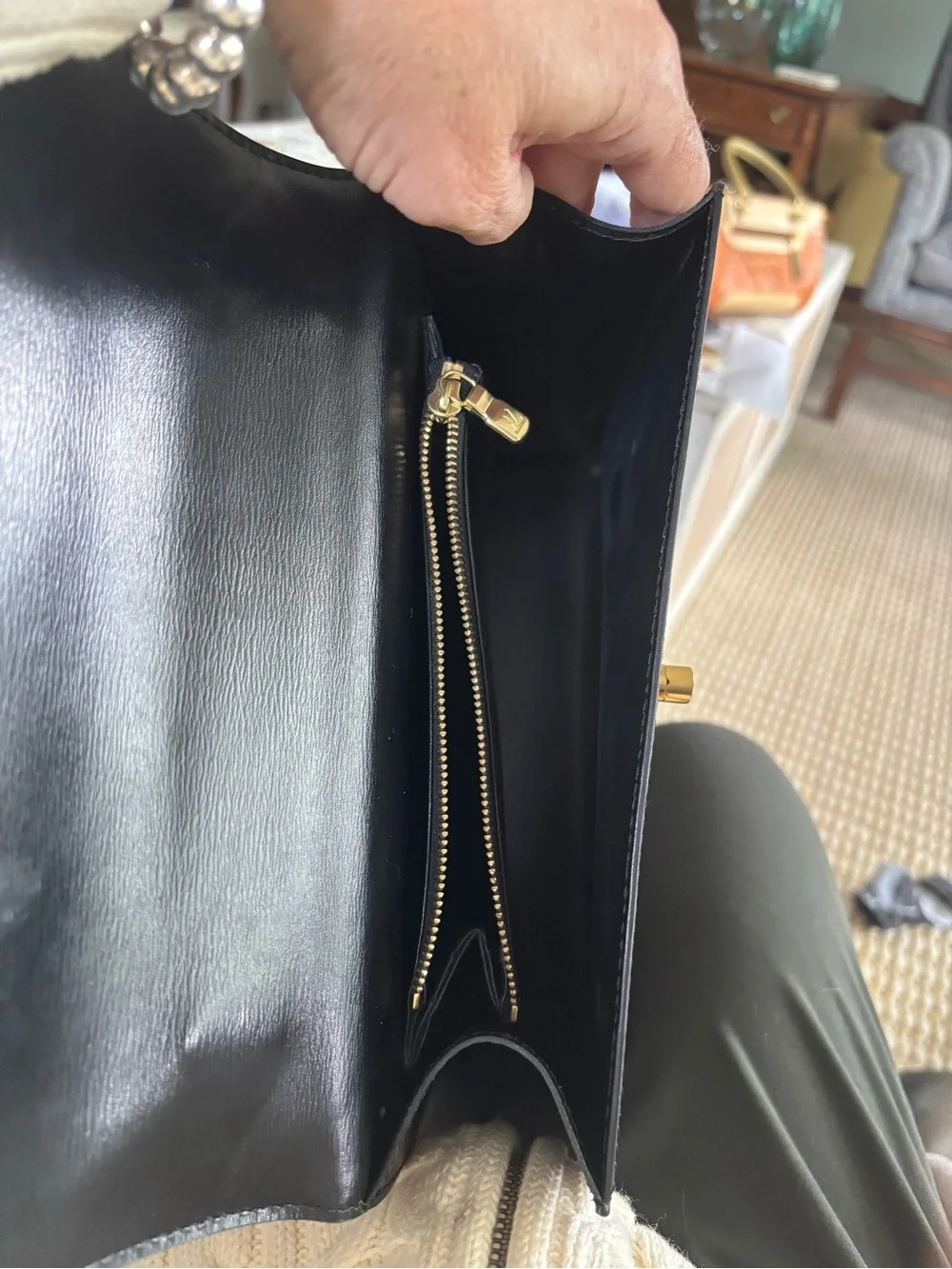 Authentic Louis Vuitton Black Epi Leather Malesherbes Handbag with brass hdwre - Picture 13 of 16